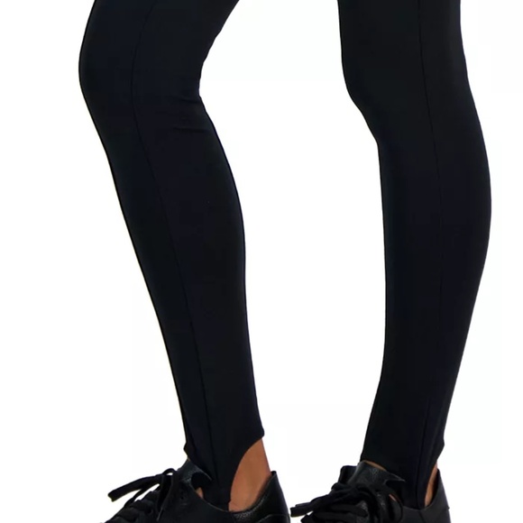 INC International Concepts High Rise Contour Waist Stirrup Leggings, Black Sz S - Picture 2 of 4